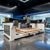Scie à pont CNC 5 axes pour granit et marbre, moteur 15 kW, triphasé 380 V