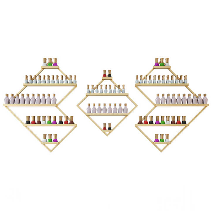 Shop Retail Commercial Gold Wall Mounted Nail Polish Shelf Display ...