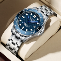 GUANQIN GJ16257 Montre-Bracelet Mécanique Squelette Automatique de Luxe pour Hommes, Étanche avec Bracelet en Acier Inoxydable et Luminescence Puissante