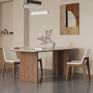 Juego de Mesa de Comedor en Forma de T de Madera Sólida, Escritorio Ejecutivo Rectangular de Oficina, Diseño Moderno para Hogares Pequeños - Product Image 1