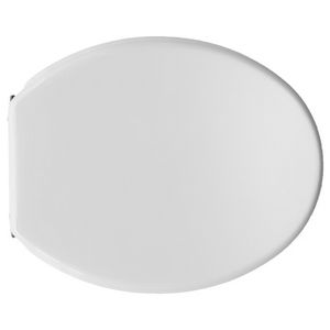 Cubierta para asiento de inodoro, color blanco, 50,5 cm de largo, 37,5 cm de ancho, de plástico, de una sola pieza, para uso en el baño - Product Image 1