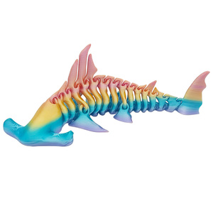 Squelette de requin marteur articulé en PLA imprimé en 3D, jouet marin flexible pour bureau, cadeau anti-stress, produit transfrontalier très demandé - Product Image 1