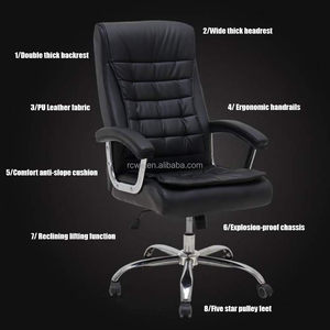 Silla de <span class=keywords><strong>Oficina</strong></span> Ejecutiva Moderna Giratoria de Cuero Sintético, Silla Ejecutiva Cómoda Reclinable con Respaldo Alto para <span class=keywords><strong>Oficina</strong></span> en Casa, <span class=keywords><strong>Poltrona</strong></span> - Product Image 5