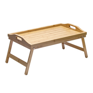 Bamboo folding tea tray <b>with</b> <b>legs</b>, simple breakfast tray, suitable for use on beds, bay windows, and as a lazy person's <b>table</b>. - Product Image 5