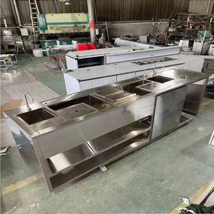 สถานีผสมเครื่องดื่มสแตนเลสสำหรับบาร์ในบ้าน ขัดเงา ป้องกันรอยนิ้วมือ พร้อมที่วางแก้วและถาดรองน้ำหยด - Product Image 2