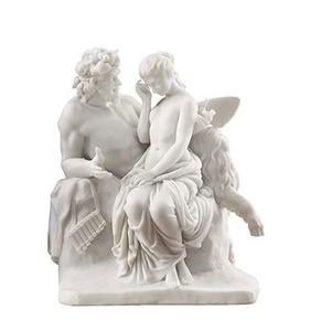 Famosa statua di figura occidentale a grandezza naturale in marmo bianco nudo amore coppia statua pietra signora nuda con scultura uomo - Product Image 3