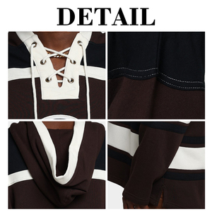 Sweat-shirt à capuche pour homme de haute qualité, coupé et cousu, style streetwear oversize à rayures, vente en gros d'usine - Product Image 6