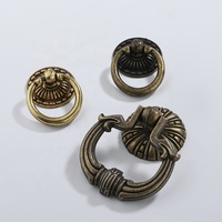 Kenop Cincin Antik Vintage Eropa dari Perunggu - Perlengkapan Laci/Kabinet - untuk Furnitur
