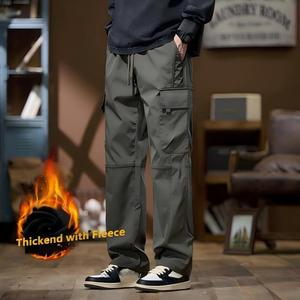 Pantaloni <span class=keywords><strong>Cargo</strong></span> Vintage da Uomo <span class=keywords><strong>Verde</strong></span> Salvia, Multi Tasche, Vita con Coulisse, Stile Casual Streetwear - Product Image 5