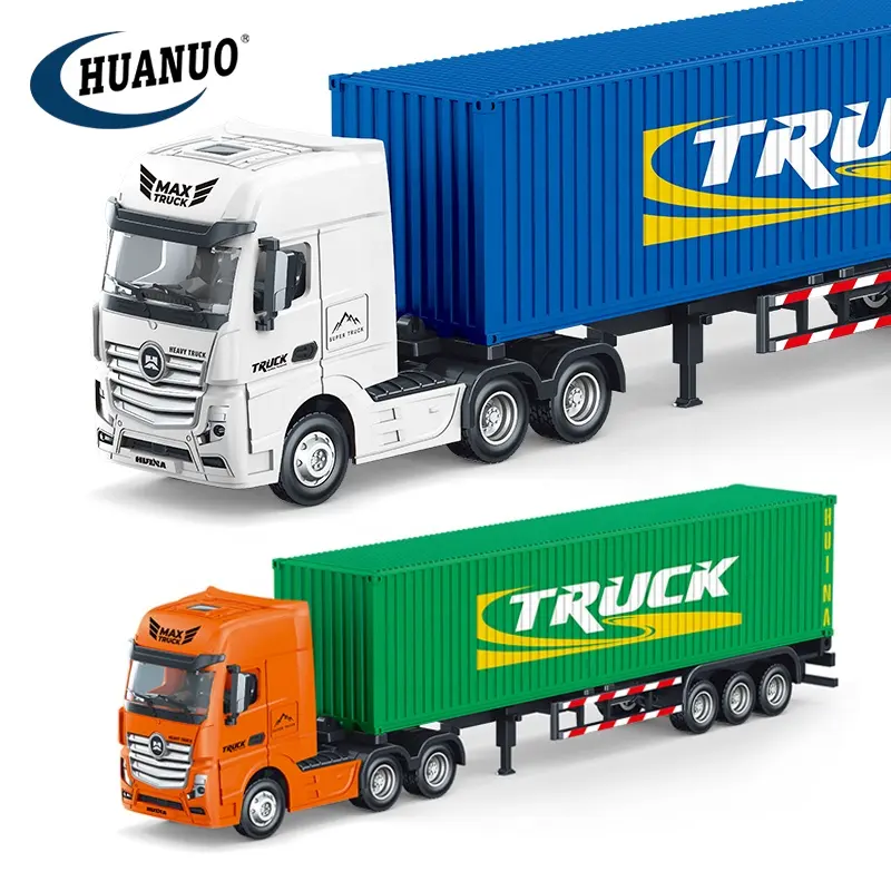 Mini Semi Alloy Container Truck Static Model Toy 1/50scale Diecast Metal Container Trailer Model Car