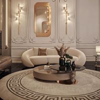 Ensemble Canapé de Luxe en Velours Courbé de Designer pour Salon Haut de Gamme, Mobilier Modulable en Velours de Qualité Supérieure