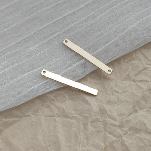 Винтажный прямоугольный коннектор-браслет из позолоченного золота 14K, с возможностью гравировки, ювелирный подвес-планка - Product Image 5