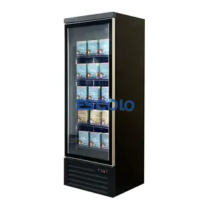 Chất lượng cao siêu thị thẳng đứng nước nóng cửa kính hiển thị tủ lạnh Tủ đông Ice Cream Showcase với quạt làm mát hệ thống
