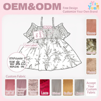 Haut Camisole Fille Personnalisé Imprimé à Épaules Dénudées, Buste Smocké, Coupe Ample, Motif Floral, Blouse d'Été pour Vacances à la Plage et Usage Quotidien
