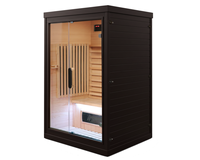 Kabin Sauna Inframerah Jauh Dalam Ruangan untuk 2 Orang, Warna Hitam, Ruang Sauna Rumah
