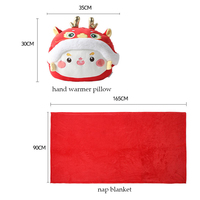 OEM ODM Couverture d'oreiller personnalisée 2 en 1 Corps d'animal dragon mignon Jouets en peluche Couverture et oreiller de voyage