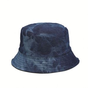 Outdoor <b>Reversible</b> Fisherman <b>Bucket</b> <b>Hat</b> 3D Embroidery Vintage Washed Denim Cycling Unisex Fishing Travel Casual - Product Image 6