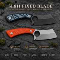 Couteau utilitaire à lame fixe en acier 14C28N haute dureté, manche G10, affûtage CNC, finition Stonewashed, pour camping et activités de plein air, vente en gros OEM