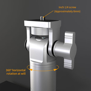 Soporte de Techo para Proyector de Aluminio con Gestión de Cables, 10 kg de Capacidad, Altura Ajustable, Autobloqueo con Amortiguación, Rosca Universal de 1/4'' - Product Image 2