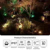 Projecteurs solaires LED RGB étanches IP65, 3 pièces avec panneau solaire 3W, télécommande, garantie 3 ans pour l'éclairage paysager de jardin