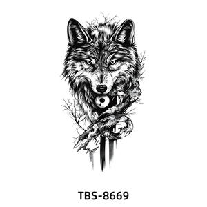 Tatouages temporaires d'animaux pour hommes, femmes, adultes, autocollants de tatouages loup, tigre, rose - Product Image 4