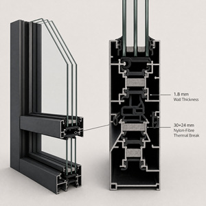 Finestra Panoramica Moderna in <span class=keywords><strong>Alluminio</strong></span>, Grande Finestra Fissa in Vetro con Finestre Laterali a Battente per Villa di Lusso - Product Image 3