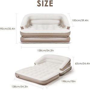 Vua Kích thước 2-người Inflatable giường không khí nệm với bơm bồn tắm sofa tính năng - Product Image 6