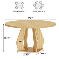 Table de conférence ronde de 47 pouces en bois naturel, pour 4 personnes, mobilier moderne pour salle de réunion, bureau de direction
