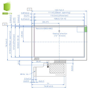 AUO Panel LCD 5.0 inci 800X480, tampilan Terminal genggam modul LCD 5 inci - Product Image 4