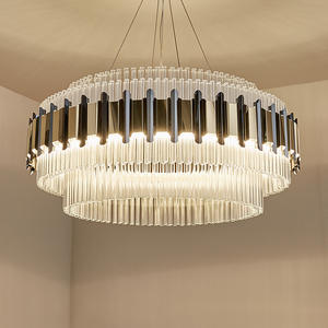 Lámpara de restaurante de dormitorio de araña de cristal de lujo de acero inoxidable de Altura ajustable de diseño único para sala de estar - Product Image 4