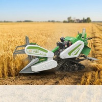 Moissonneuse-batteuse compacte mini pour la récolte du riz, du blé et des céréales, chenilles en caoutchouc, batteuse, équipement agricole