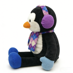Peluche de Pingüino Personalizado con Orejeras y Bufanda, 31-50cm, Animal de Peluche Suave de Algodón PP, Unisex, Regalo de Halloween para Bebés - Product Image 5