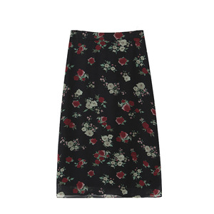 Falda Midi de Cintura Alta con Estampado Floral Happy Plus para Mujer, Talla Grande, Chifón, N9107 - Product Image 2