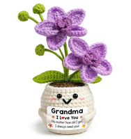 Fleur au crochet en pot, poupée, lys, tulipe, œillet, décoration florale de bureau, jouet tricoté, ornement, cadeau, artisanat