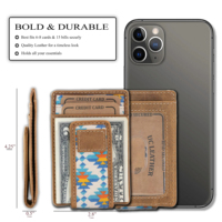 Porte-cartes vintage en cuir véritable avec pince à billets magnétique, blocage RFID personnalisé, porte-cartes d'identité et de crédit pour hommes
