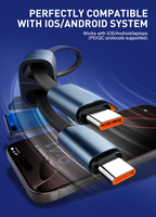 LDNIO LC23C Magnetisches USB-C-Ladekabel mit 65W Leistung, Flaches Geflochtenes Reise-Datenkabel für Handy, Tablet und Laptop