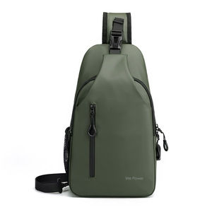 Sac messager coréen décontracté grande capacité pour homme, sac de poitrine et d'épaule pour moto avec port de charge USB - Product Image 4