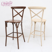 Chaises de mariage de luxe en métal à dossier croisé, meubles d'hôtel modernes 2026, tabourets de bar hauts pour événements festifs