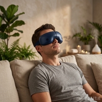 Masseur oculaire chauffant et rafraîchissant, massage Shiatsu à pression d'air avec thérapie chaude et froide pour les yeux gonflés, les cernes et la fatigue oculaire