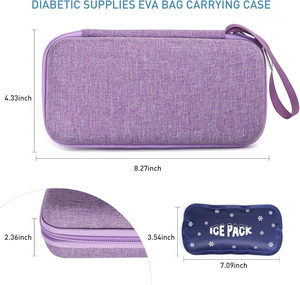 Étui de transport <span class=keywords><strong>isotherme</strong></span> pour <span class=keywords><strong>insuline</strong></span>, <span class=keywords><strong>trousse</strong></span> de médicaments de voyage en EVA avec 2 blocs réfrigérants pour le soin du diabète - Product Image 4