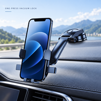 Support de téléphone de voiture à ventouse mécanique, fixation automatique à une touche pour tableau de bord
