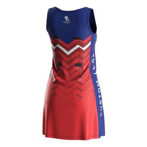 ชุดกระโปรงพลีทดีไซน์ใหม่สำหรับทีมกีฬาชายหญิง  สำหรับแข่งขันเทนนิส เน็ตบอล สีส้มและสีน้ำเงิน - Product Image 4