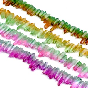 Duotone màu pha lê cột 7-11mm Bradley beal Murano quyến rũ hạt vẻ đẹp tự nhiên linh vật đồ trang sức làm cho màu xanh màu hồng thay đổi màu sắc - Product Image 2