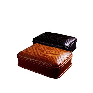 <b>Bamboo</b> Woven Tea Storage Box Rectangle Lidded Household Dustproof Teacup Organizer Living Room Use - Product Image 5
