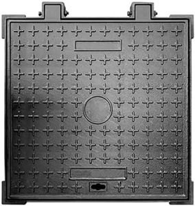 Coperchio per Pozzetto <span class=keywords><strong>in</strong></span> Ghisa Divino, Resistente, per Vialetti e Fosse Settiche, con Base, Quadrato, Nero, Antiscivolo, per Ispezione - Product Image 2