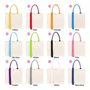 Fashion Cute Student Tote <strong>Bag</strong> with Colorful Ribbon Rope <strong>Medium</strong> <strong>Size</strong> Custom logo Sublimation Blanks Tote <strong>Bags</strong> White Office Tote - Product Image 6