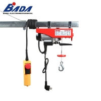 BADA Nouvelle Mini-Treuil Électrique Portable 50/100kg 8/4m 21/20kg à Chaîne et Câble, Télécommande, Protection IP54