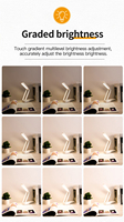 Lampe de bureau LED pliable rechargeable en gros 4W, intensité réglable, température de couleur ajustable, lampe de table pour la lecture