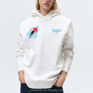 Sweat à capuche personnalisé 65% coton 35% polyester imprimé décontracté brodé graphique couleur unie pour hommes - Product Image 1