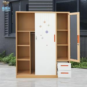 Nuevo diseño de armario de dormitorio personalizado Impresión de flores y blancas Estructura Kd Hierro de acero Almirah con precio barato - Product Image 5